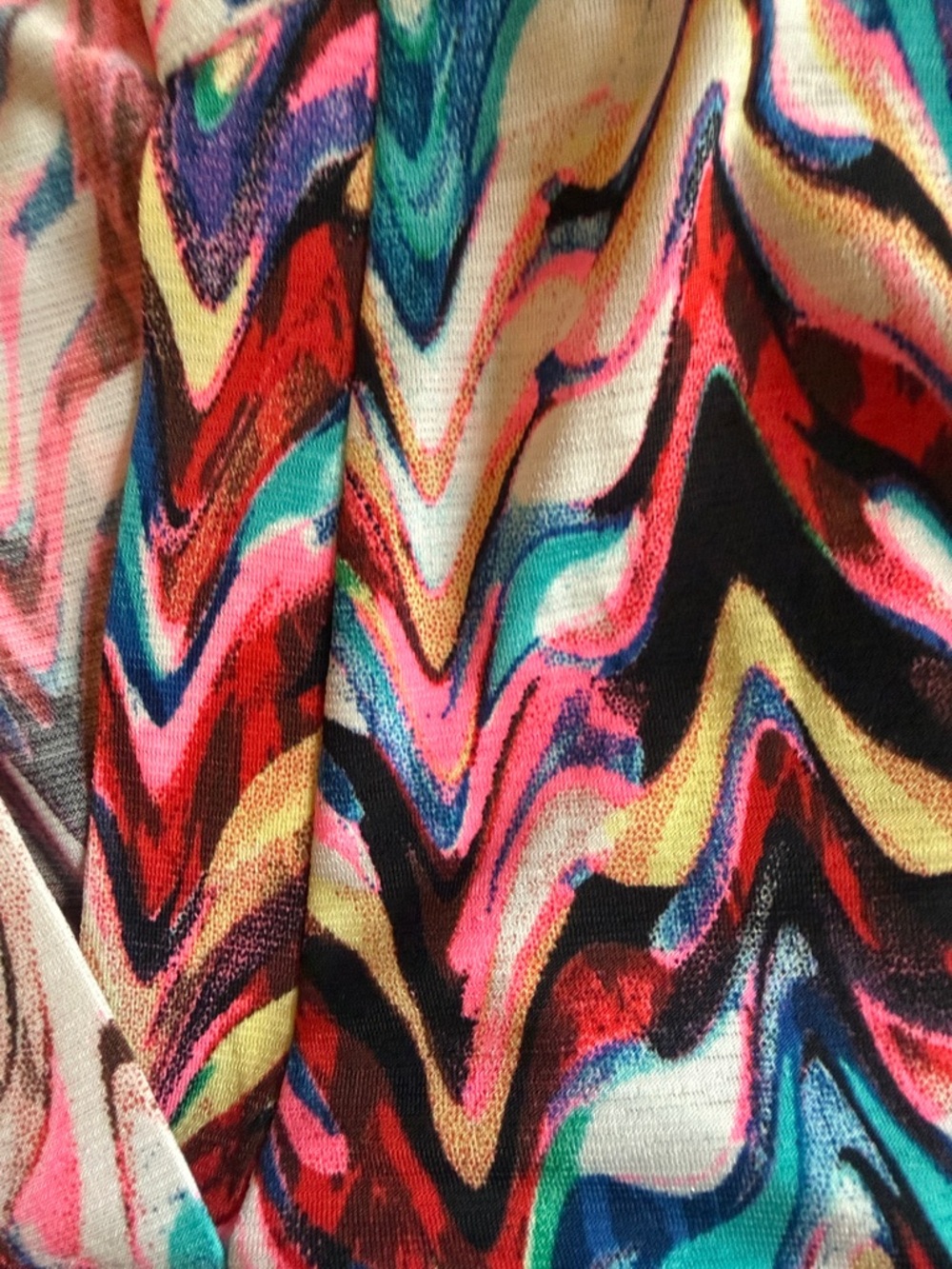 Bright Multicolor Chevron V-Neck Tunic Top - Picture 6 of 7